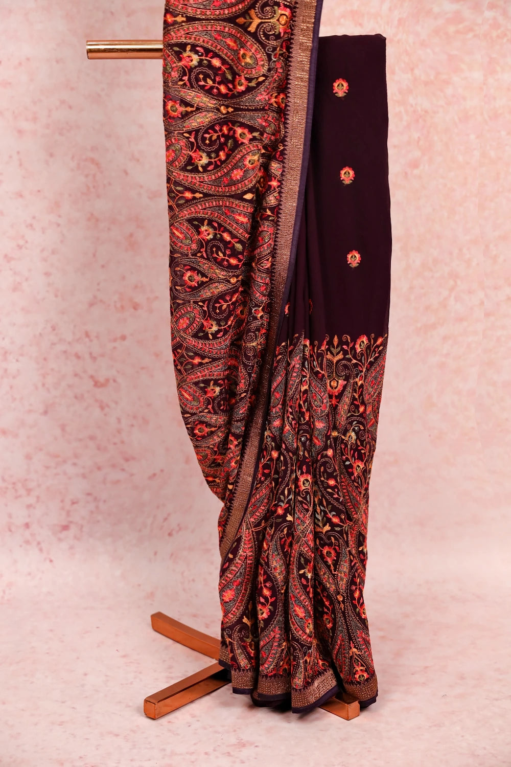 Dark Violet Georgette Saree