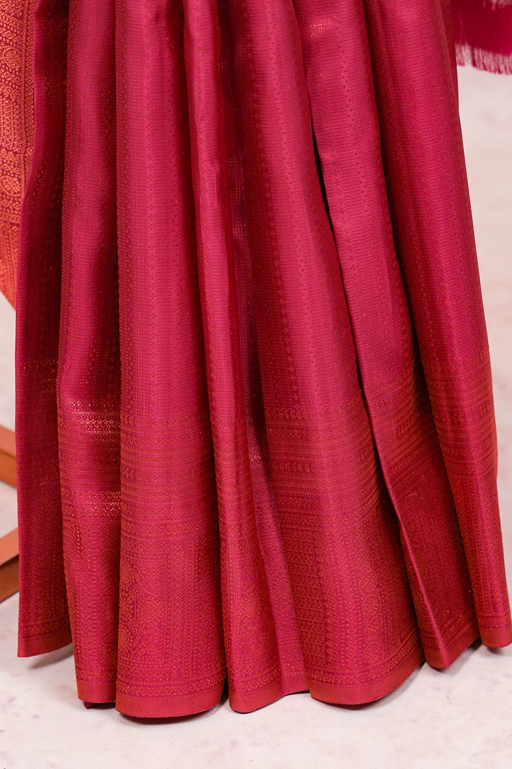 Deep Magenta Kancheepuram Silk Saree - Seematti