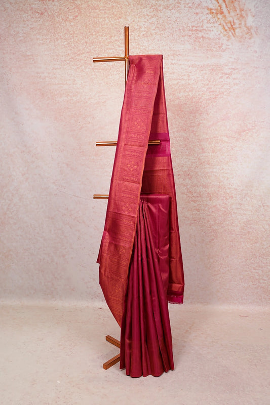 Deep Magenta Kancheepuram Silk Saree - Seematti