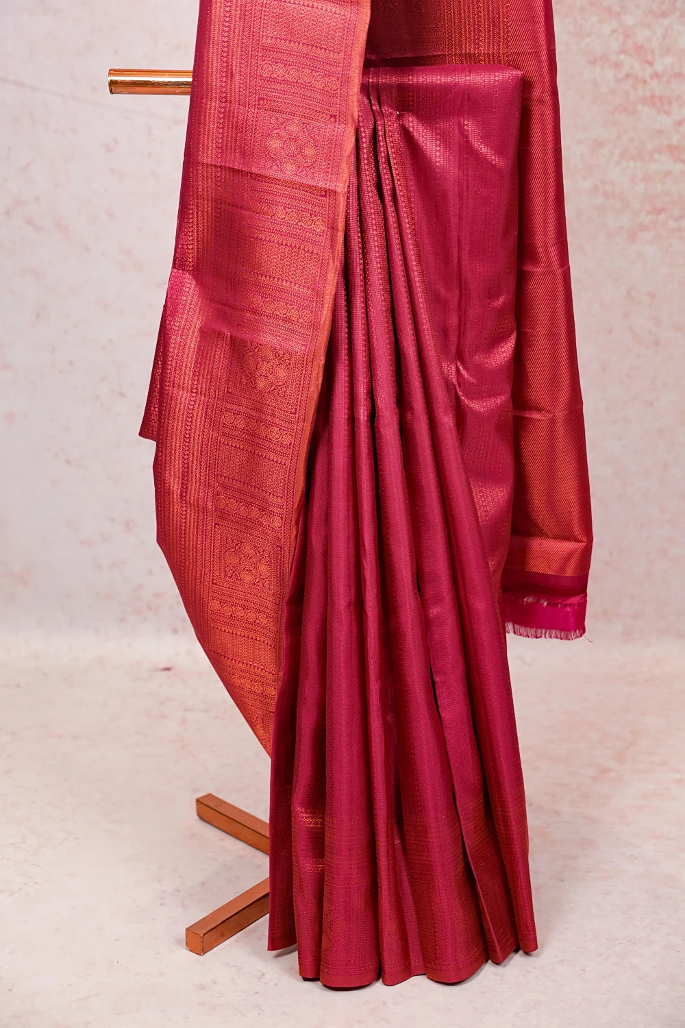 Deep Magenta Kancheepuram Silk Saree - Seematti