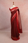 Deep Maroon Semi Kanchi Soft Silk Saree
