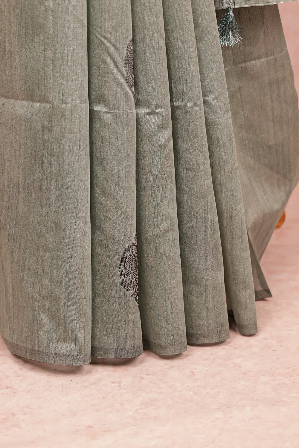 Dusty Green Semi Tussar Saree