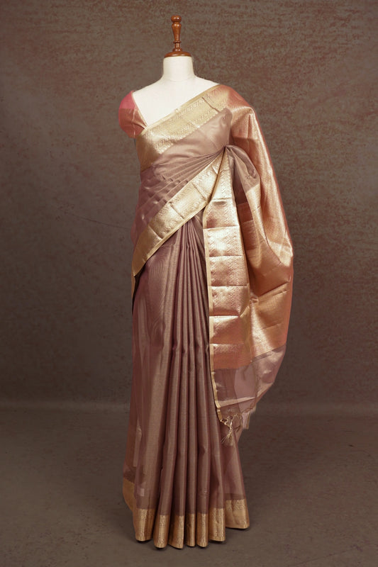 Dusty Rose Semi Tissue Saree