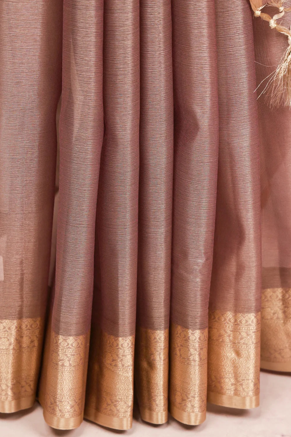 Dusty Rose Semi Tissue Saree