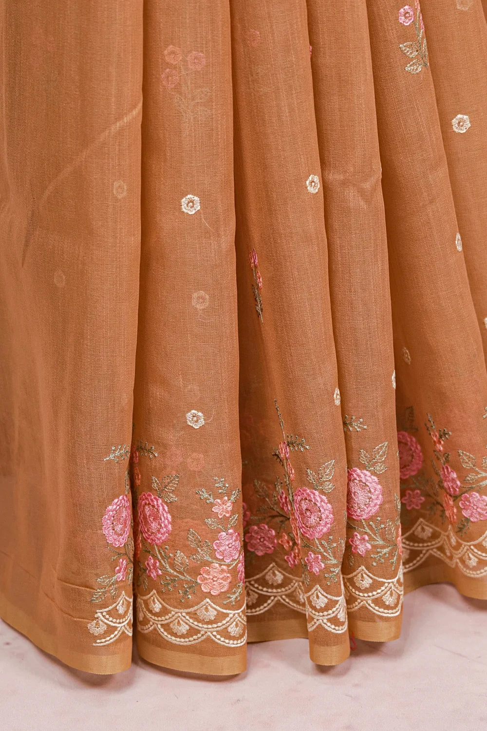 Fawn Colour Semi Jute Saree