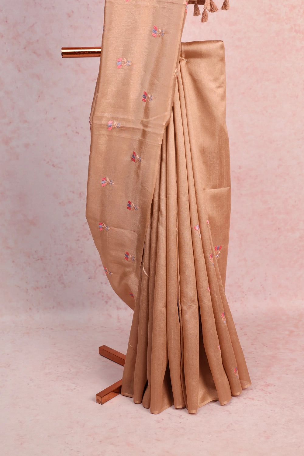 Fawn Semi Tussar Saree