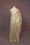 Gold And Silver Semi Tissue Organza Saree - Seematti