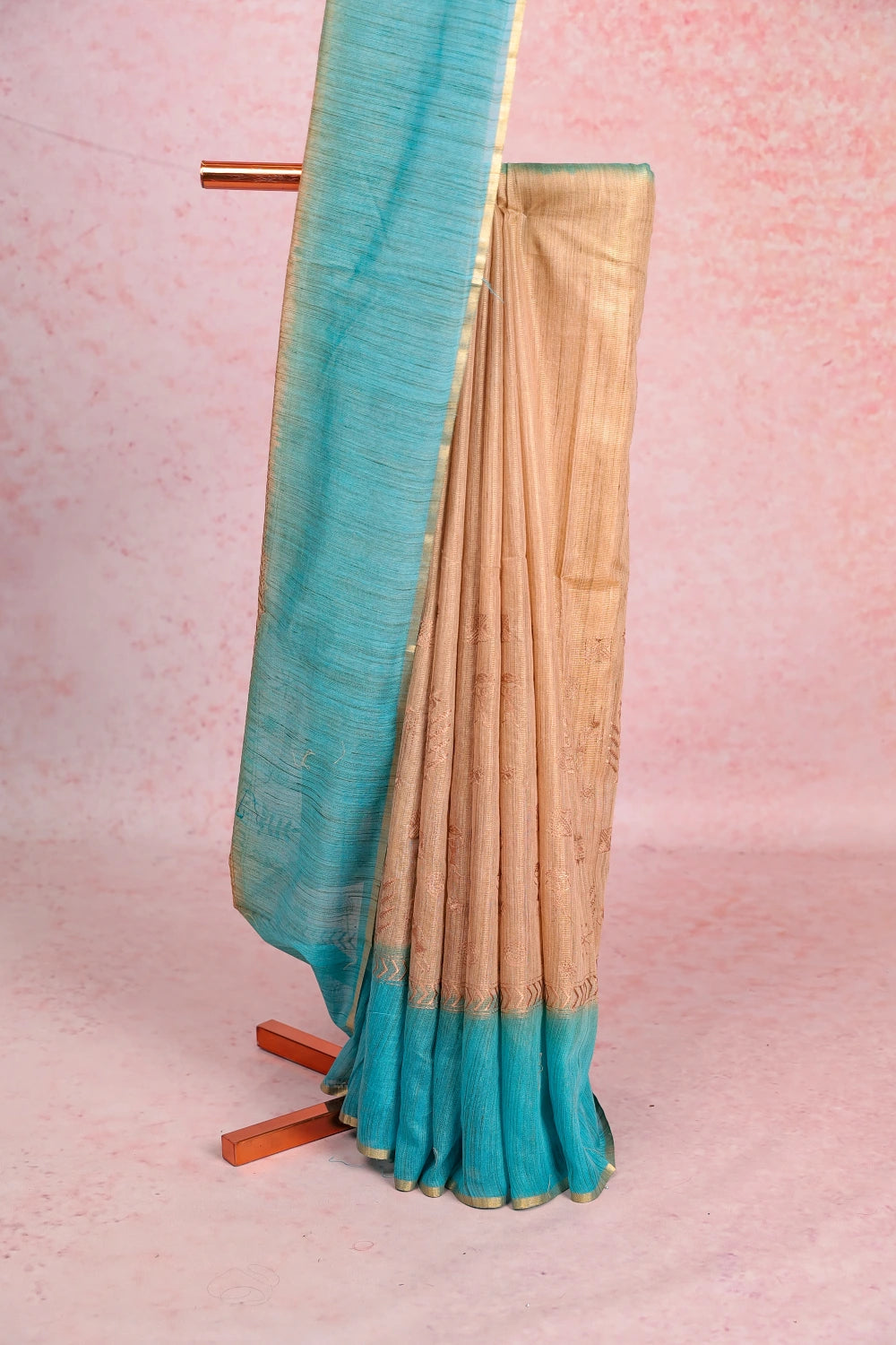 Gold Semi Jute Saree