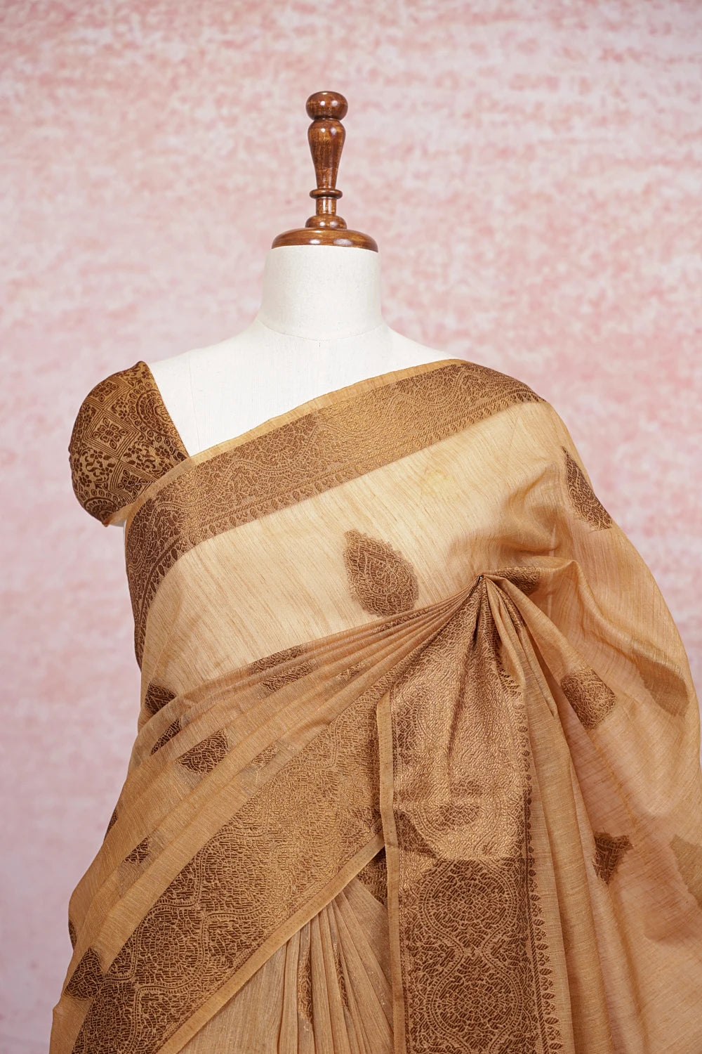 Gold Semi Jute Saree - Seematti