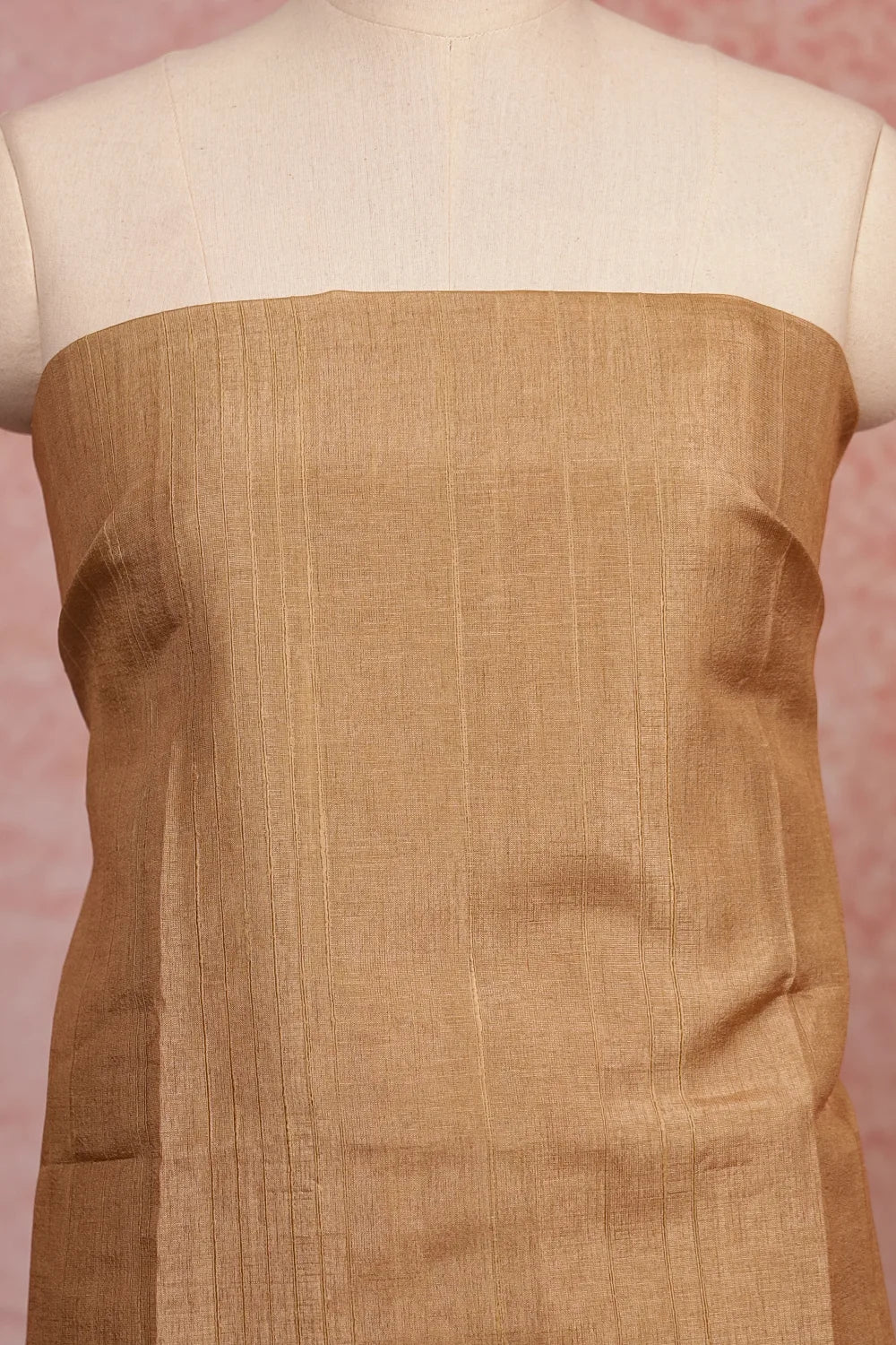 Gold Semi Tussar Self Design Unstitched Churidhar Material