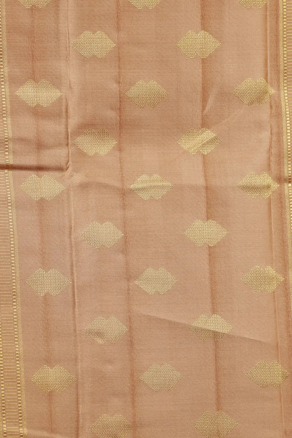 Golden Beige Color Kancheepuram Silk Saree - Seematti
