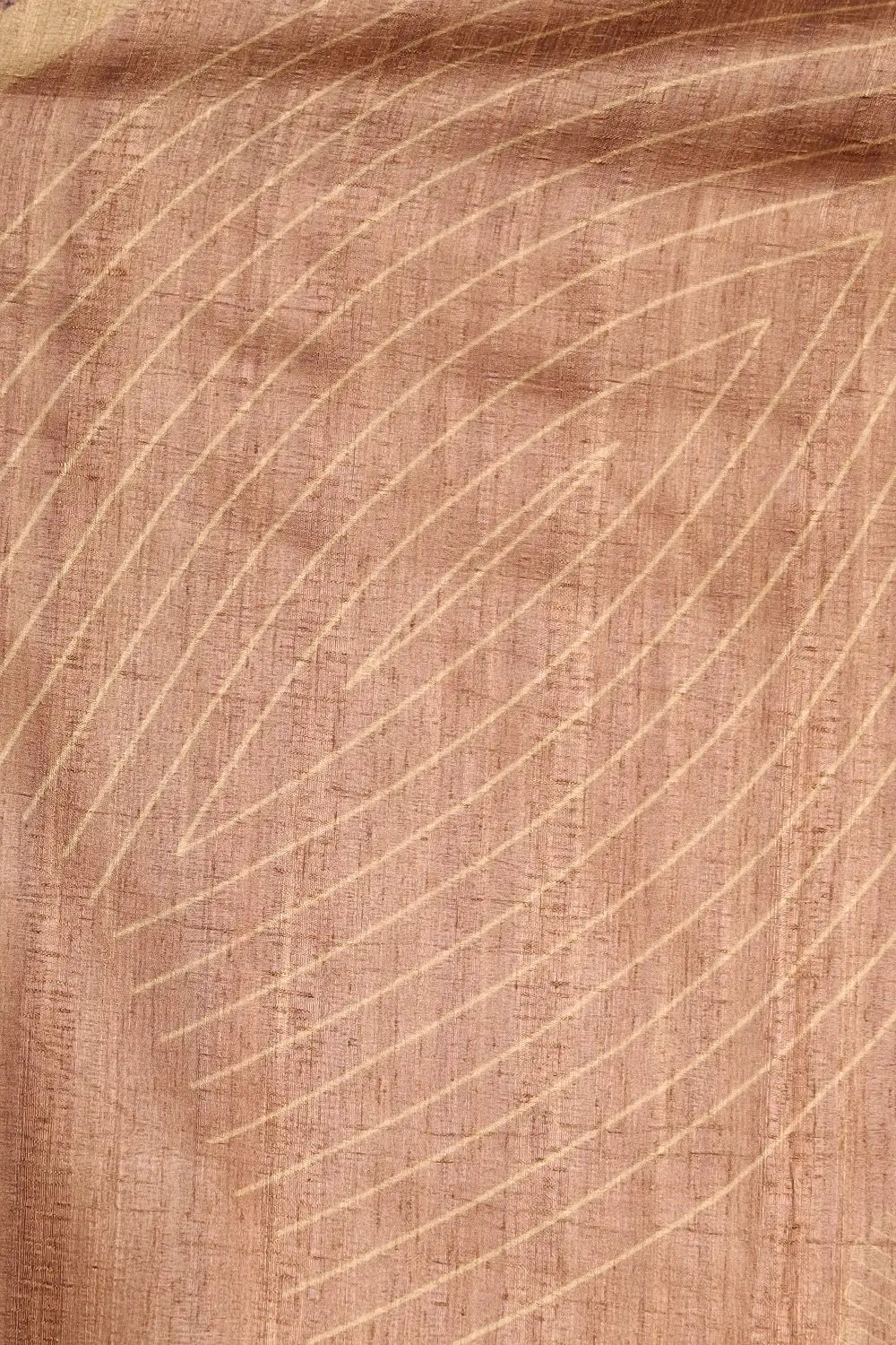 Golden Beige Semi Soft Jute Printed Saree With Without Border - Seematti