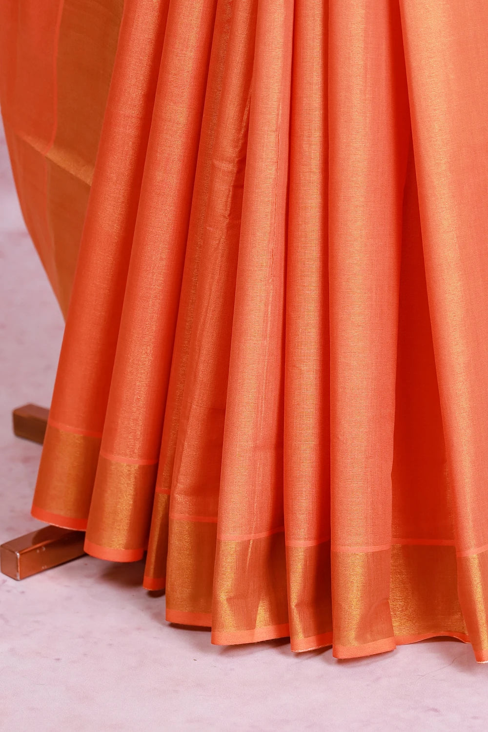 Golden Orange Tissue Kerala Saree