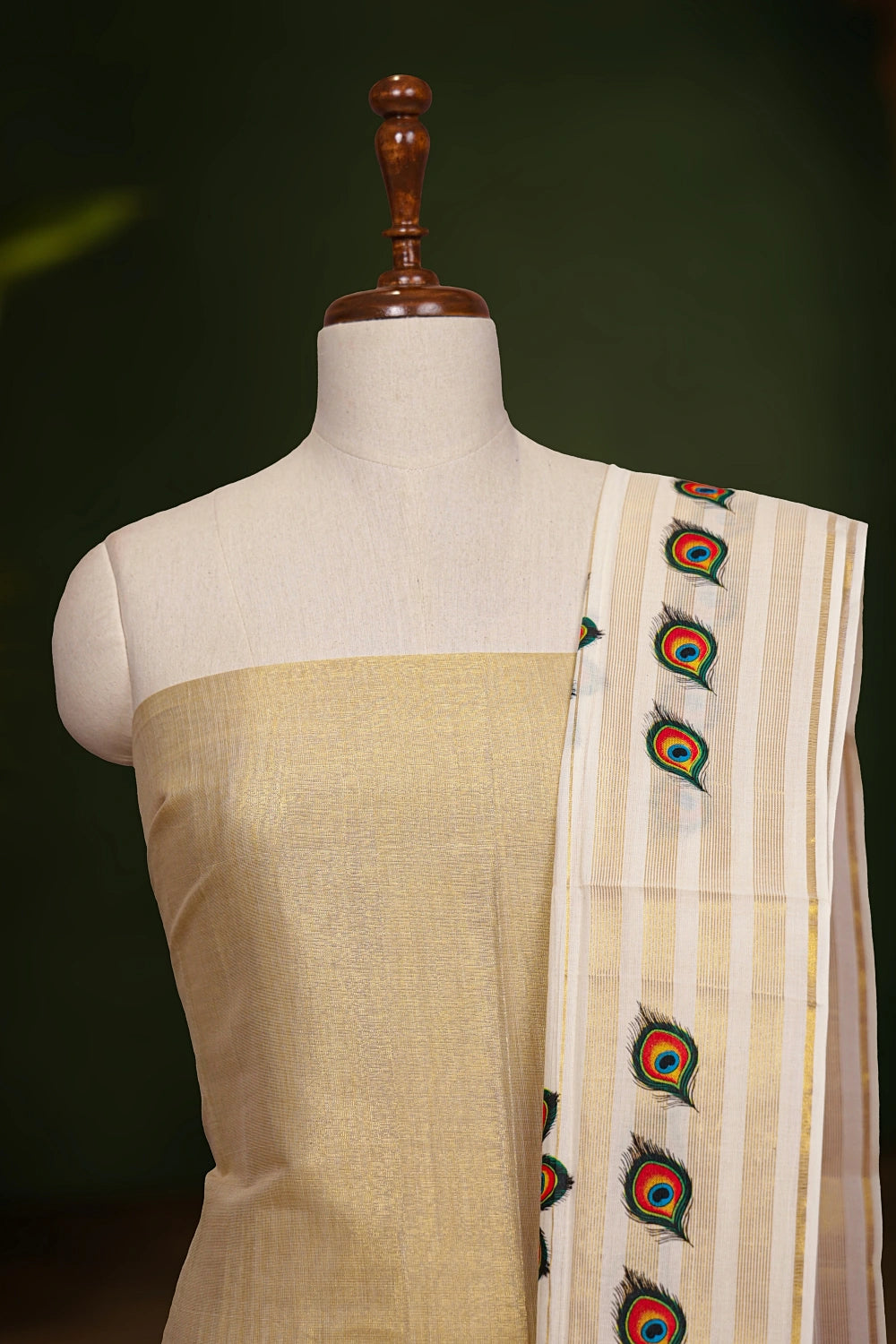 Golden Semi Tissue Plain Unstitched Churidhar Material