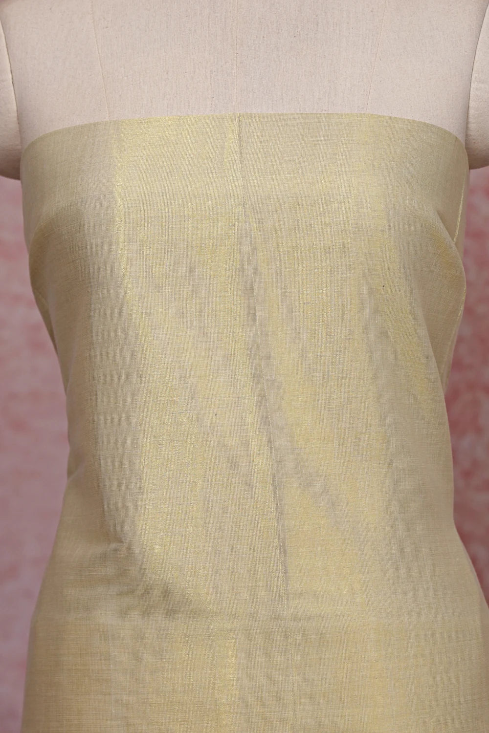 Golden Semi Tissue Plain Unstitched Churidhar Material