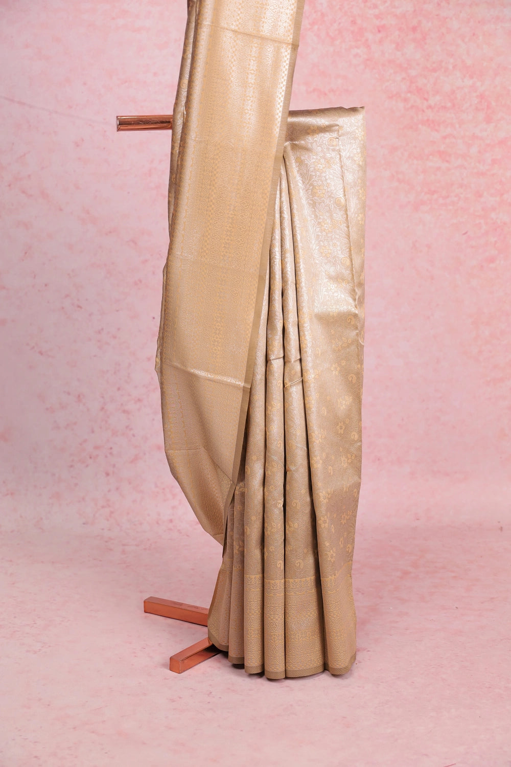Golden Semi Tissue Saree