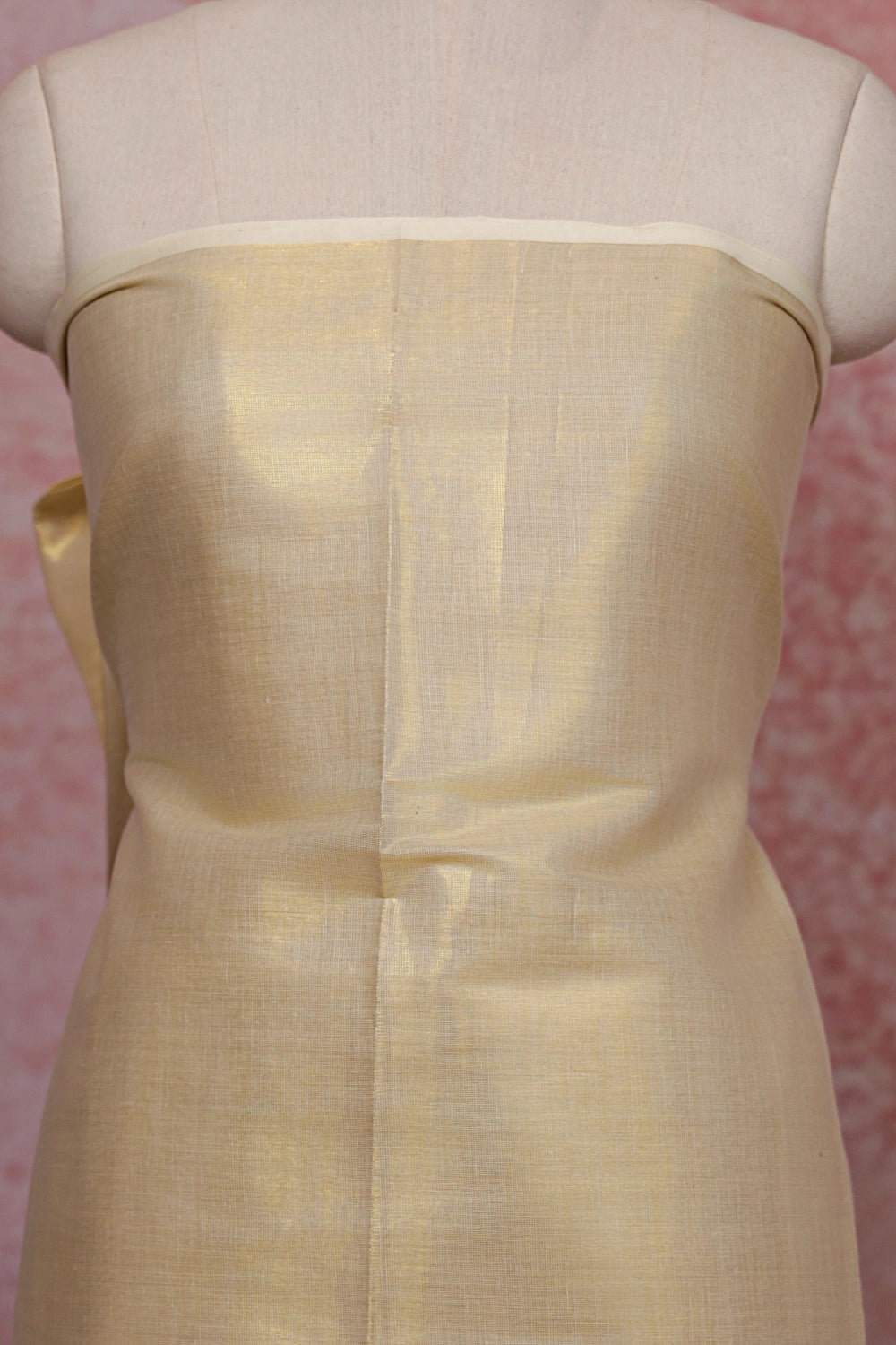 Golden Semi Tissue Unstitched Churidhar Material - Seematti
