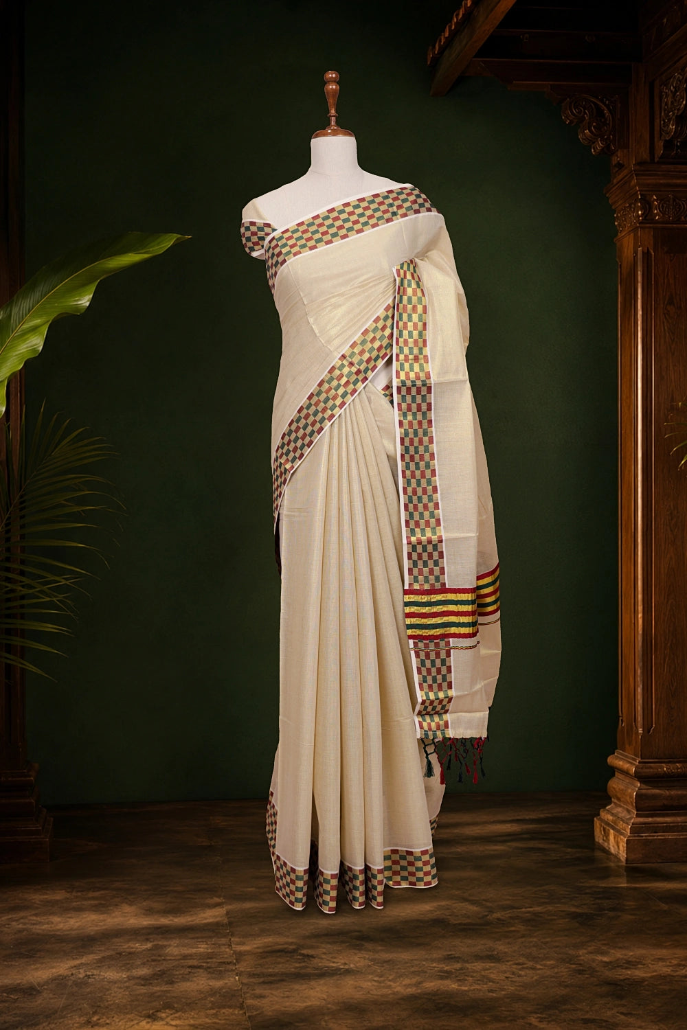 Golden Tissue Kerala Saree - Seematti