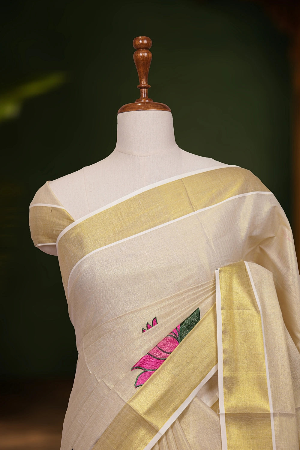 Golden Tissue Kerala Saree - Seematti