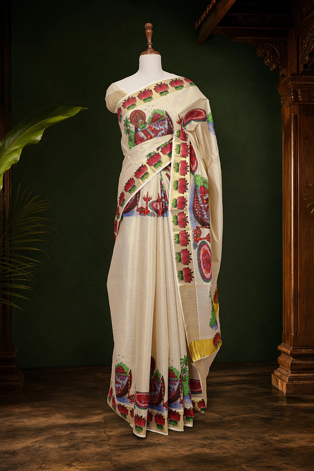 Golden Tissue Kerala Saree - Seematti