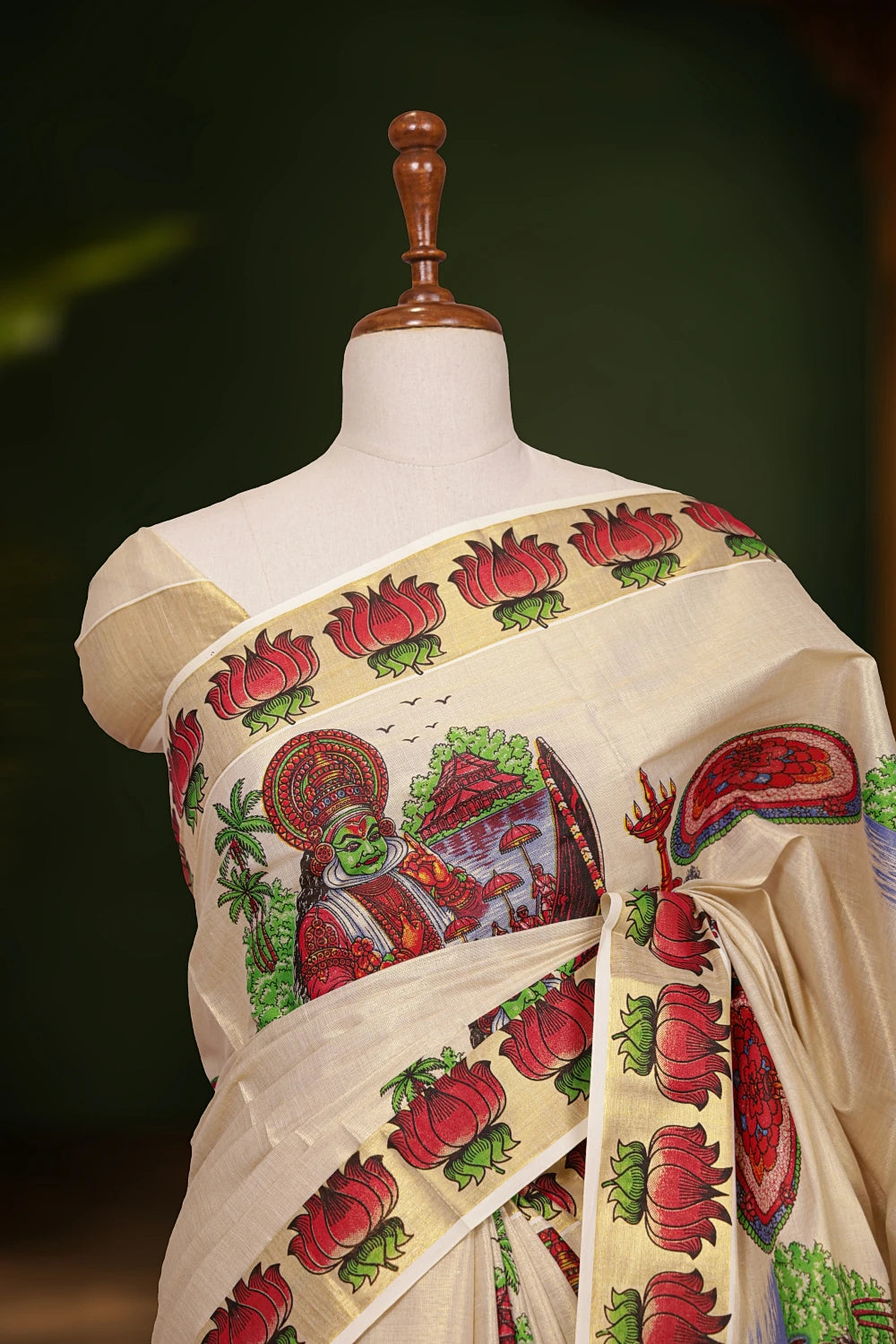 Golden Tissue Kerala Saree - Seematti