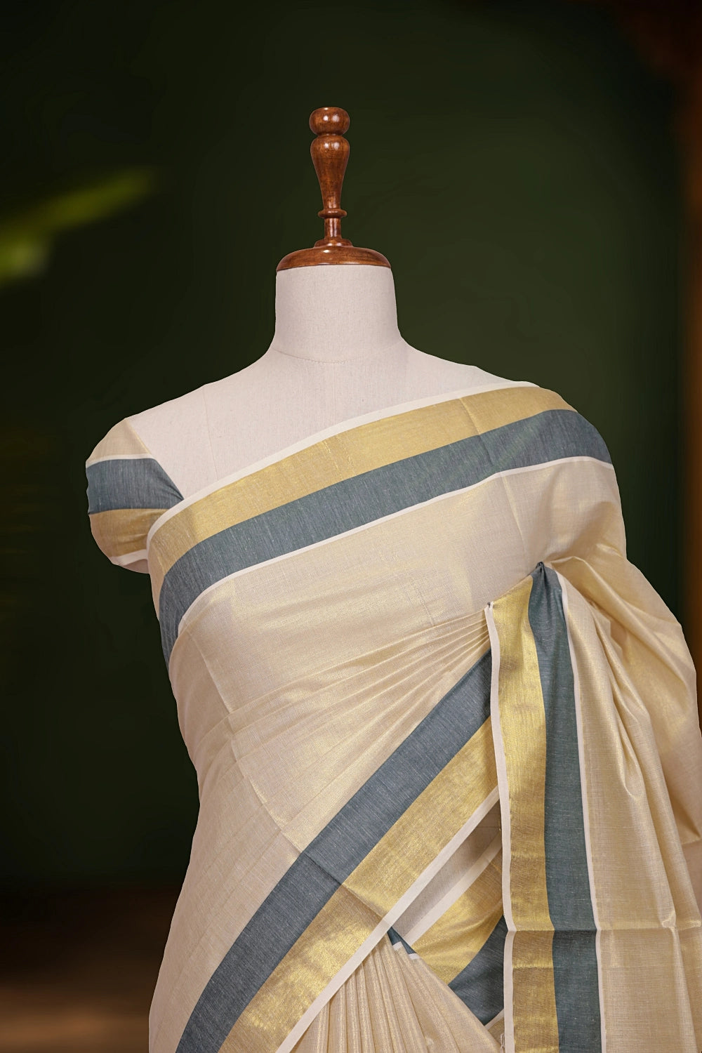 Golden Tissue Kerala Saree - Seematti