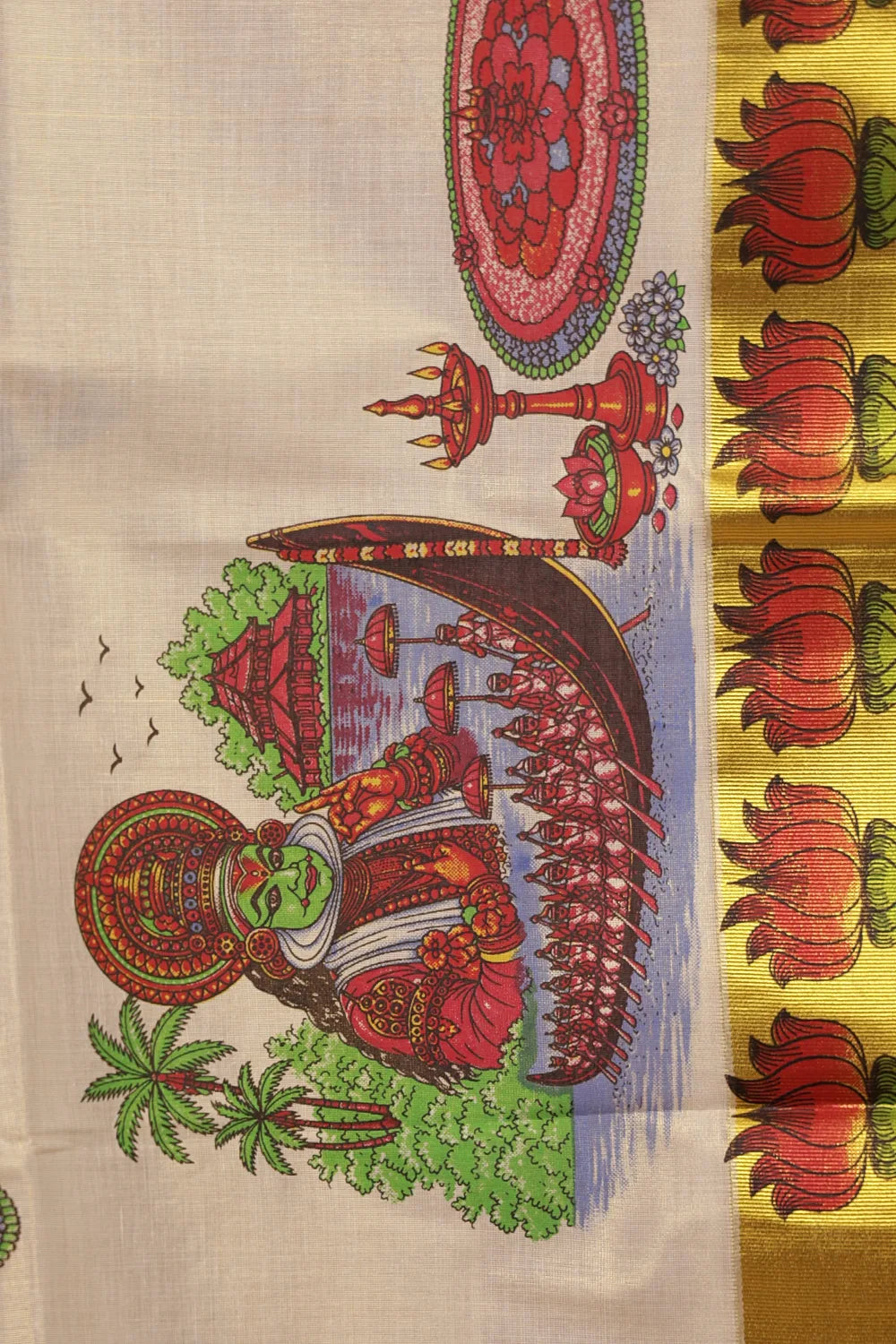 Golden Tissue Kerala Saree - Seematti