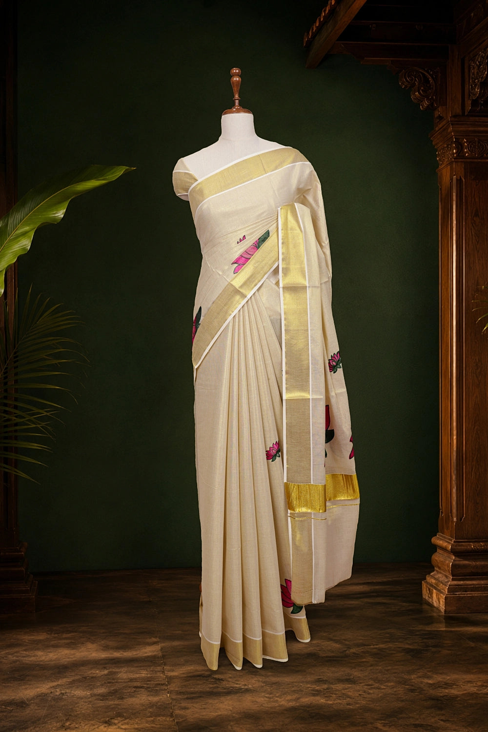 Golden Tissue Kerala Saree - Seematti
