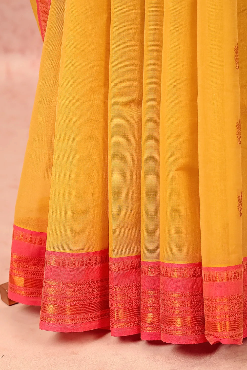 Golden Yellow Cotton Saree