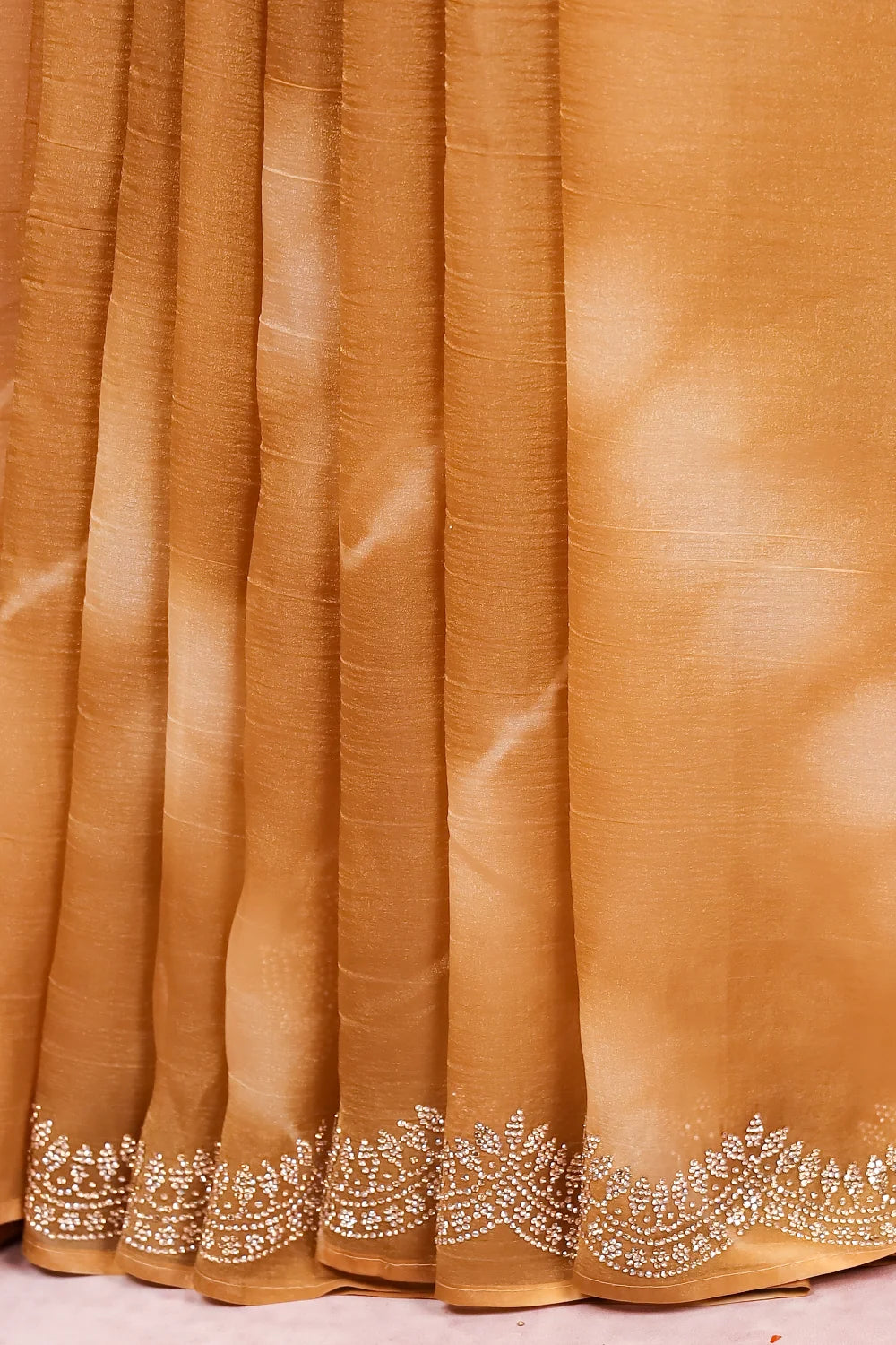 Golden Yellow Crush Georgette Saree