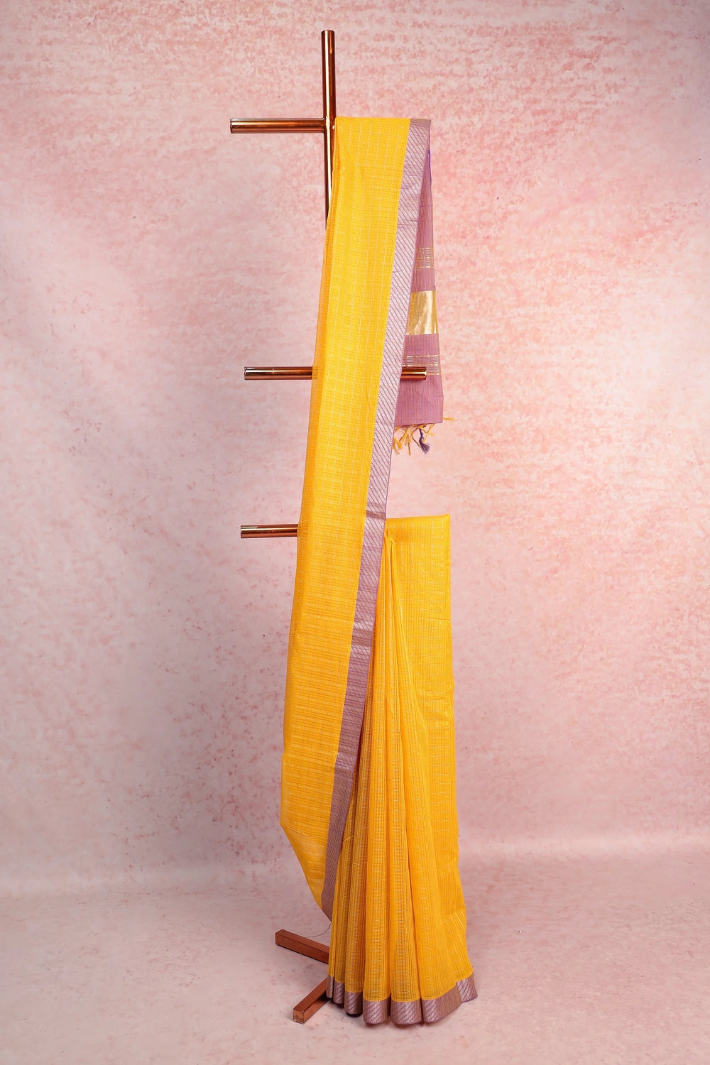 Golden Yellow Manglarian Cotton Saree