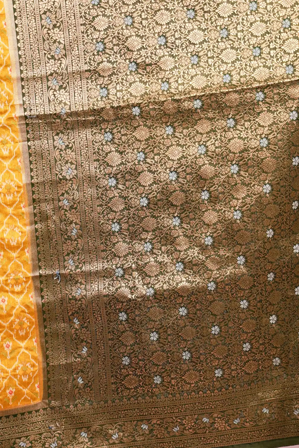 Golden Yellow Semi Jute Saree