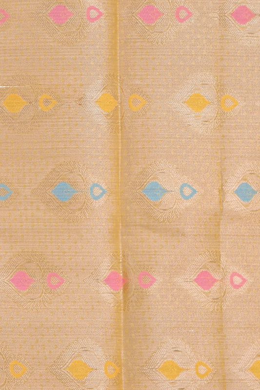 Golden Yellow Semi Tissue Saree