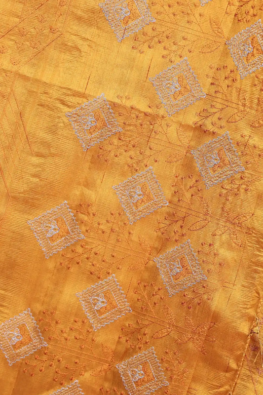 Golden Yellow Semi Tussar Saree