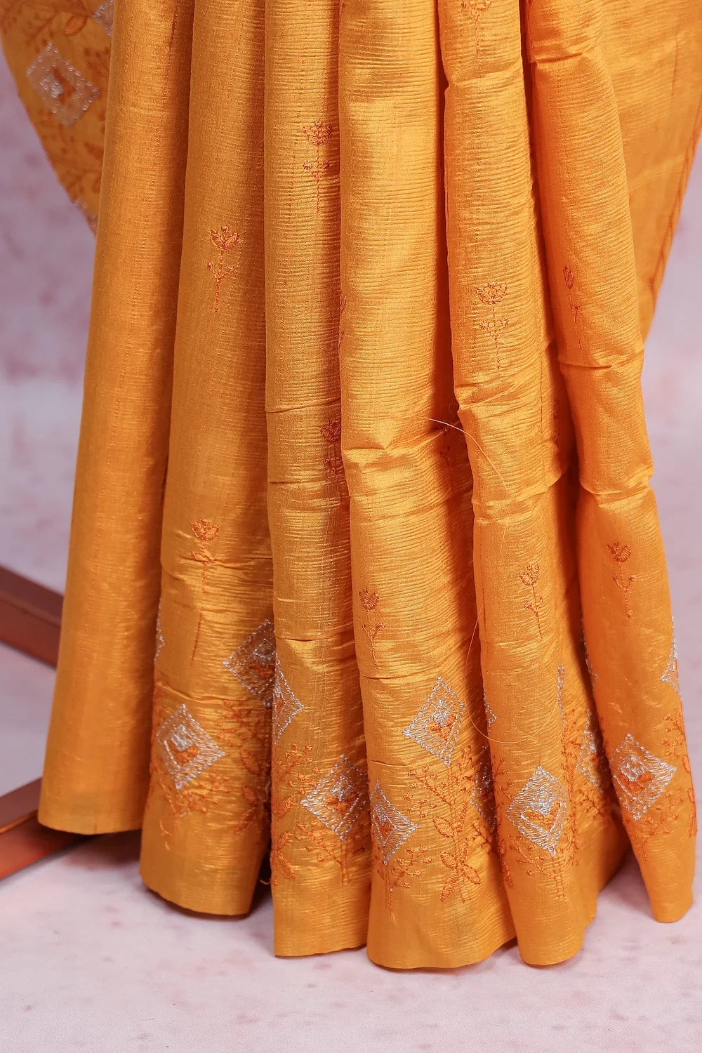 Golden Yellow Semi Tussar Saree