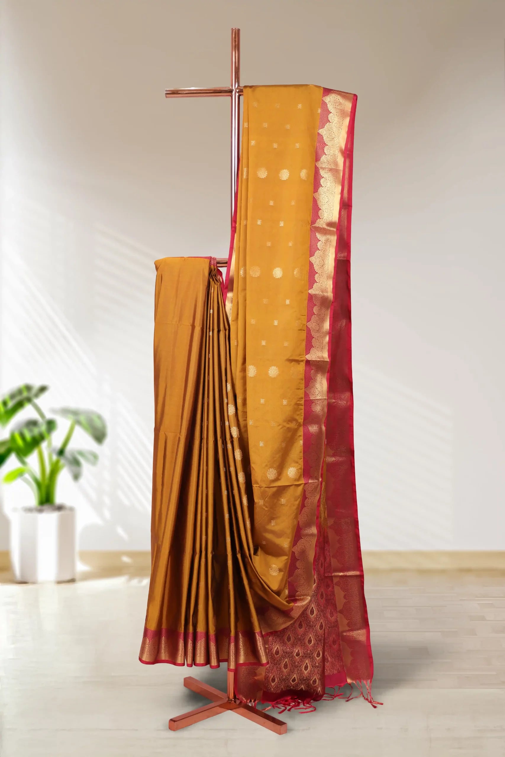 Golden Yellow Soft Silk Saree
