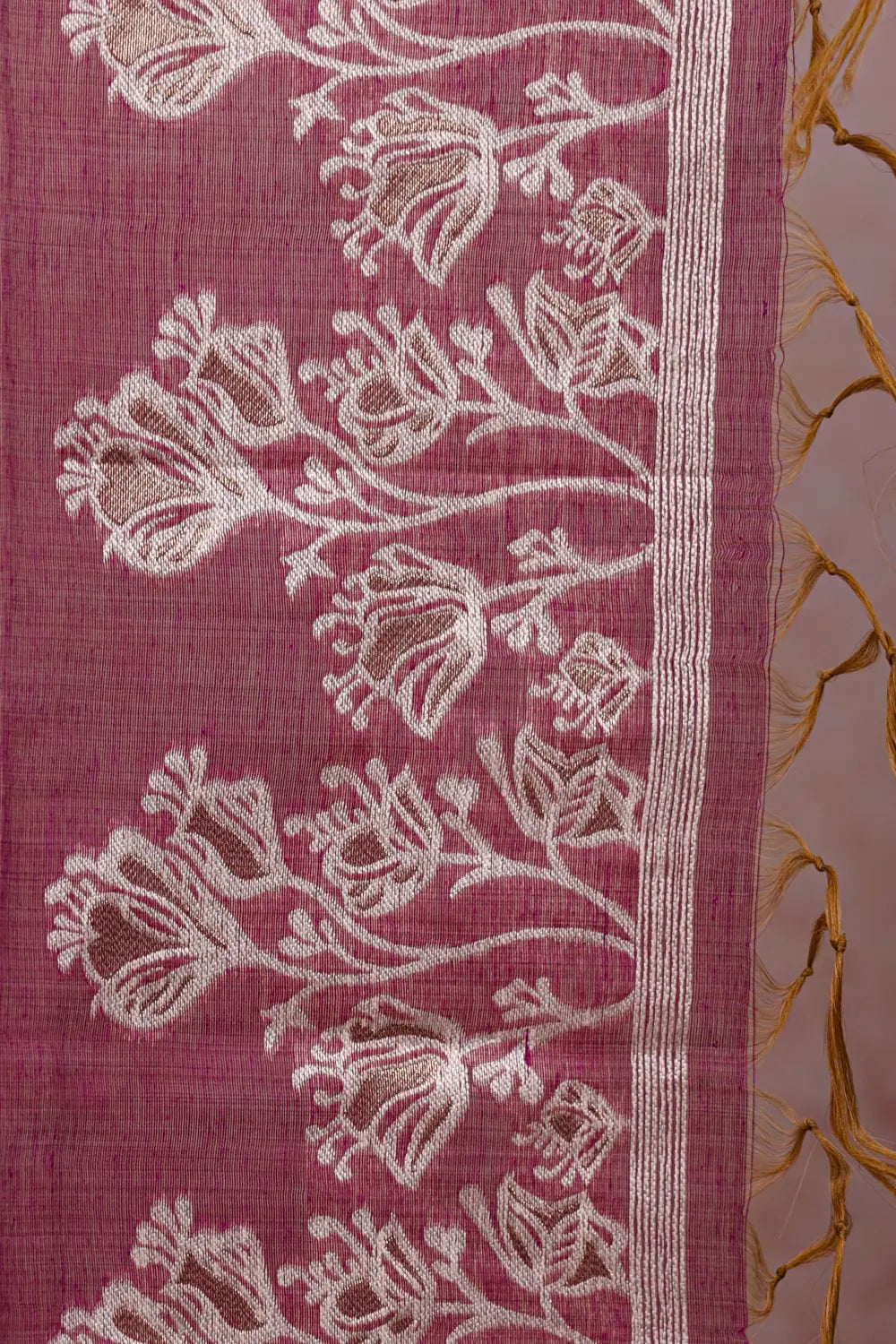 Grape Color Chanderi Printed Unstitched Churidhar Material - Seematti