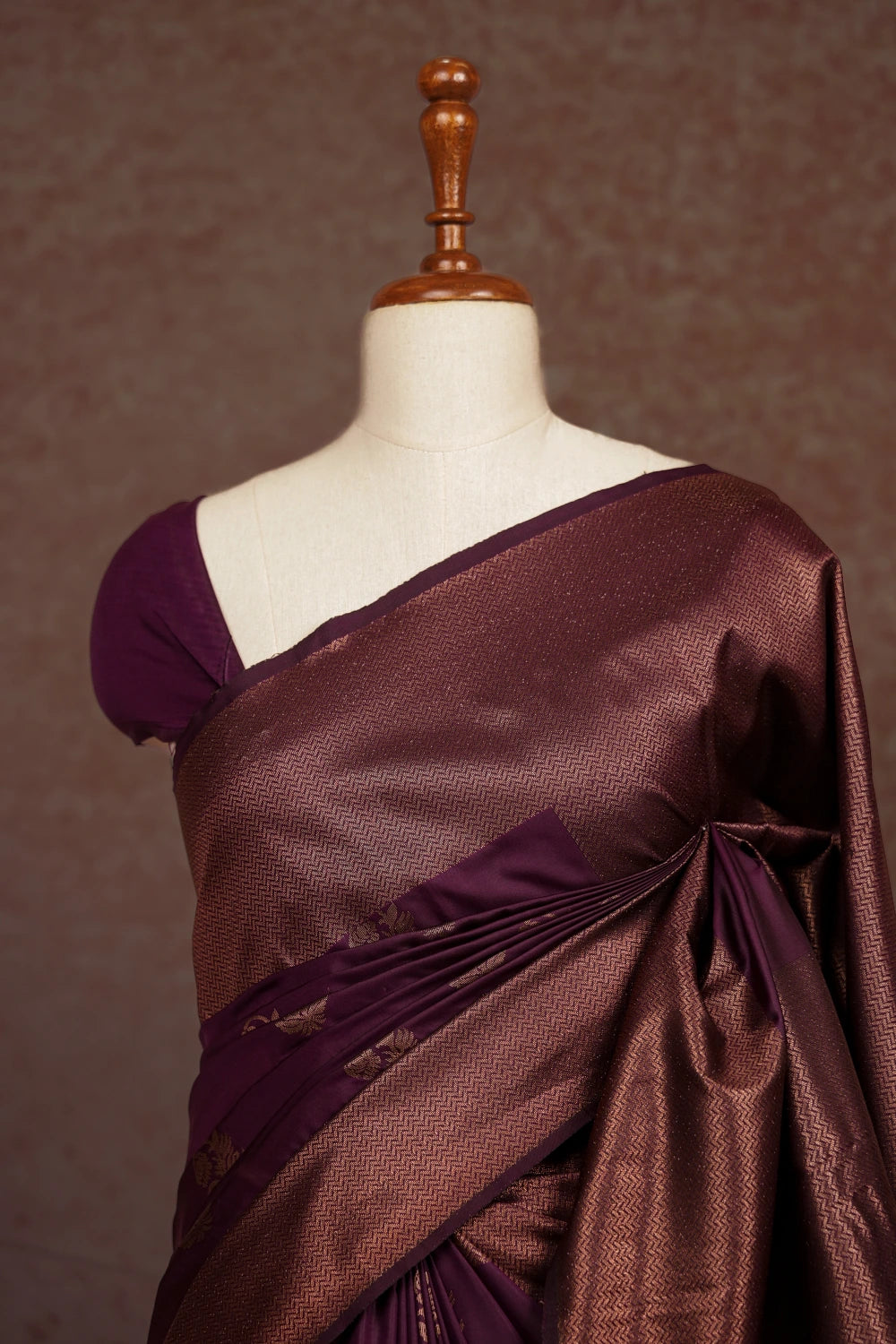Grape Color Semi Silk Saree