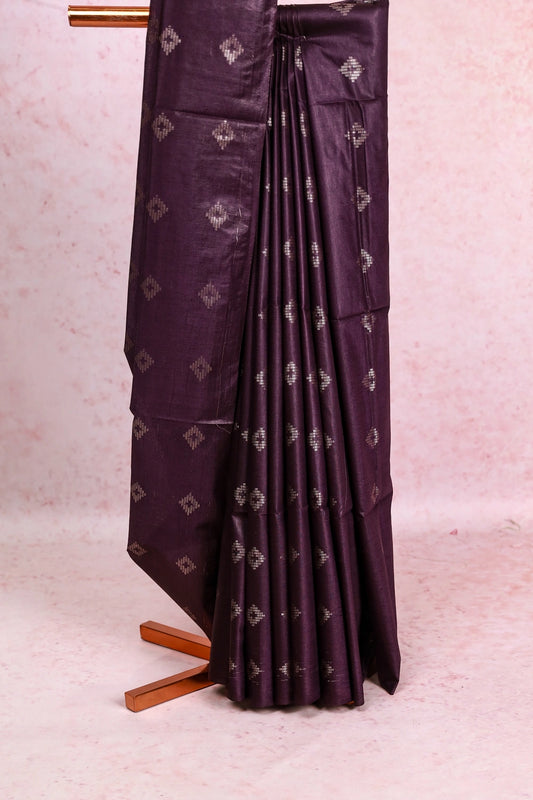 Grape Semi Silk Saree