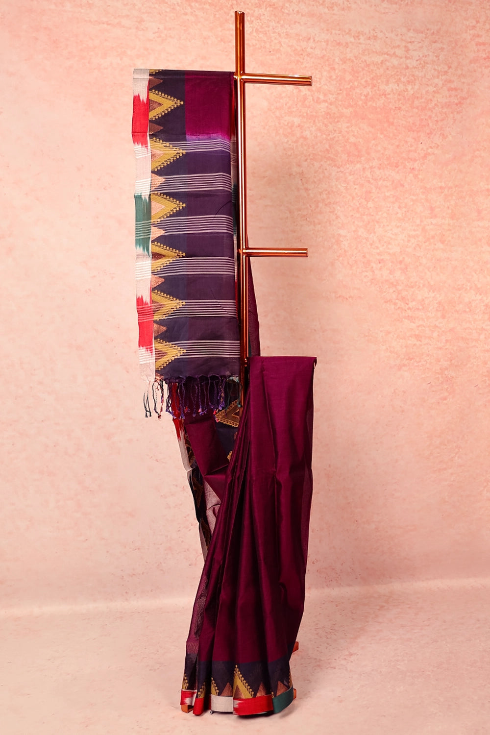 Grape Wine Cotton Saree