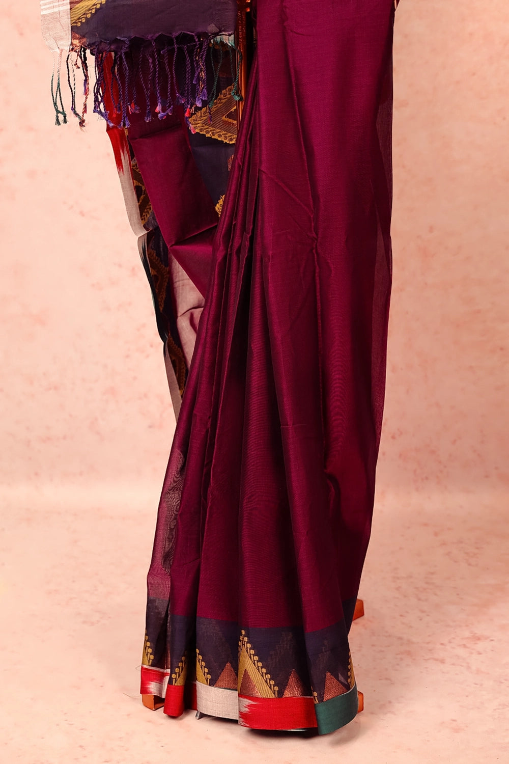 Grape Wine Cotton Saree