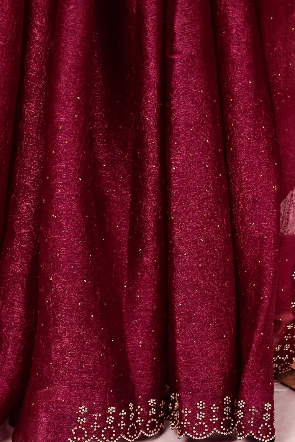 Grape Wine Crush Organza Saree