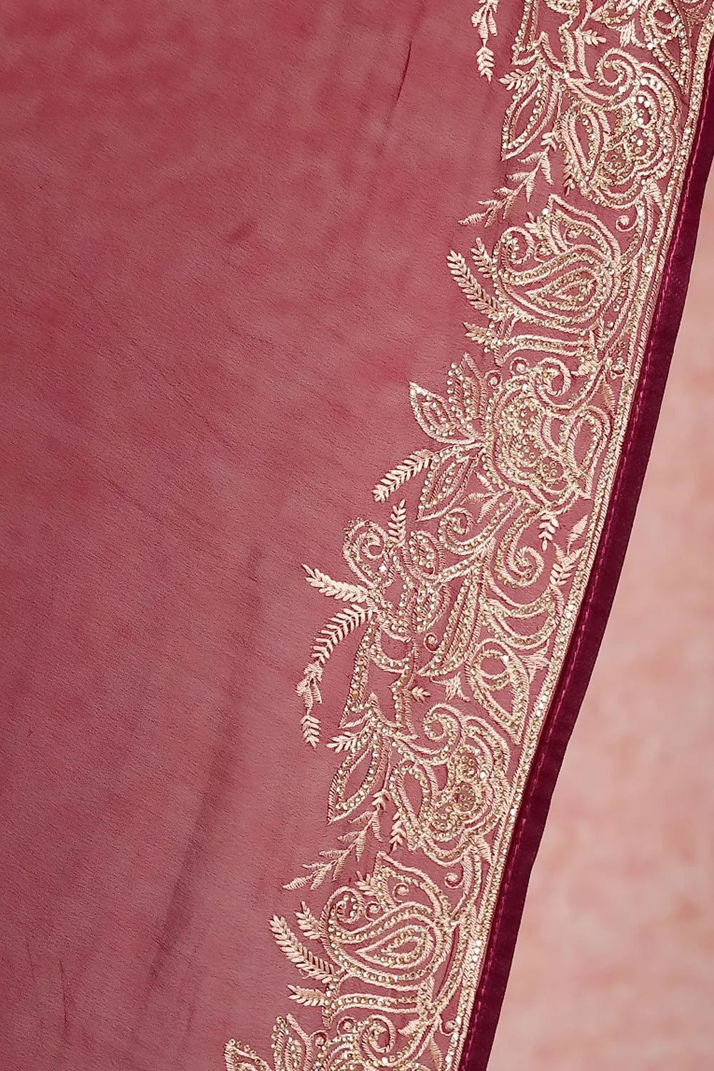Grape Wine Georgette Saree