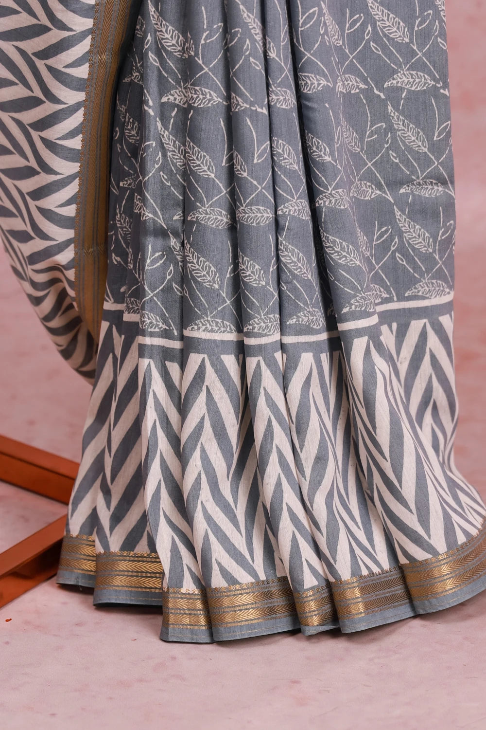 Green And Ash Soft Cotton Saree