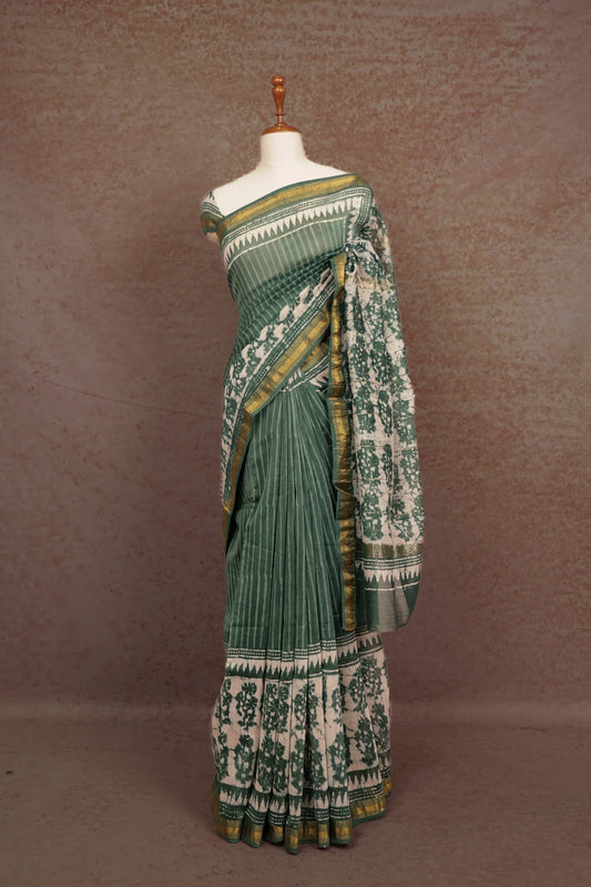 Green Chanderi Saree