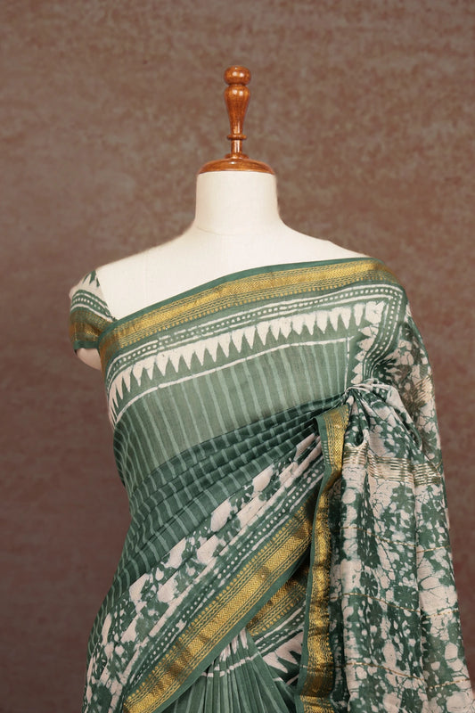 Green Chanderi Saree
