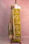 Green Cotton Printed Unstitched Churidhar Material