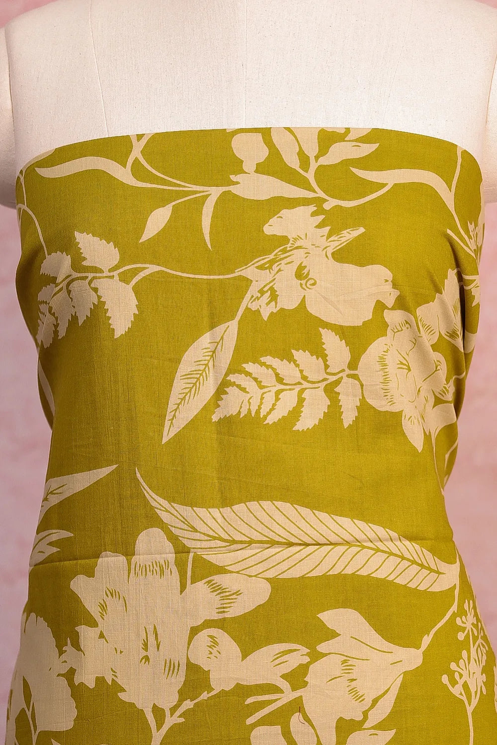 Green Cotton Printed Unstitched Churidhar Material
