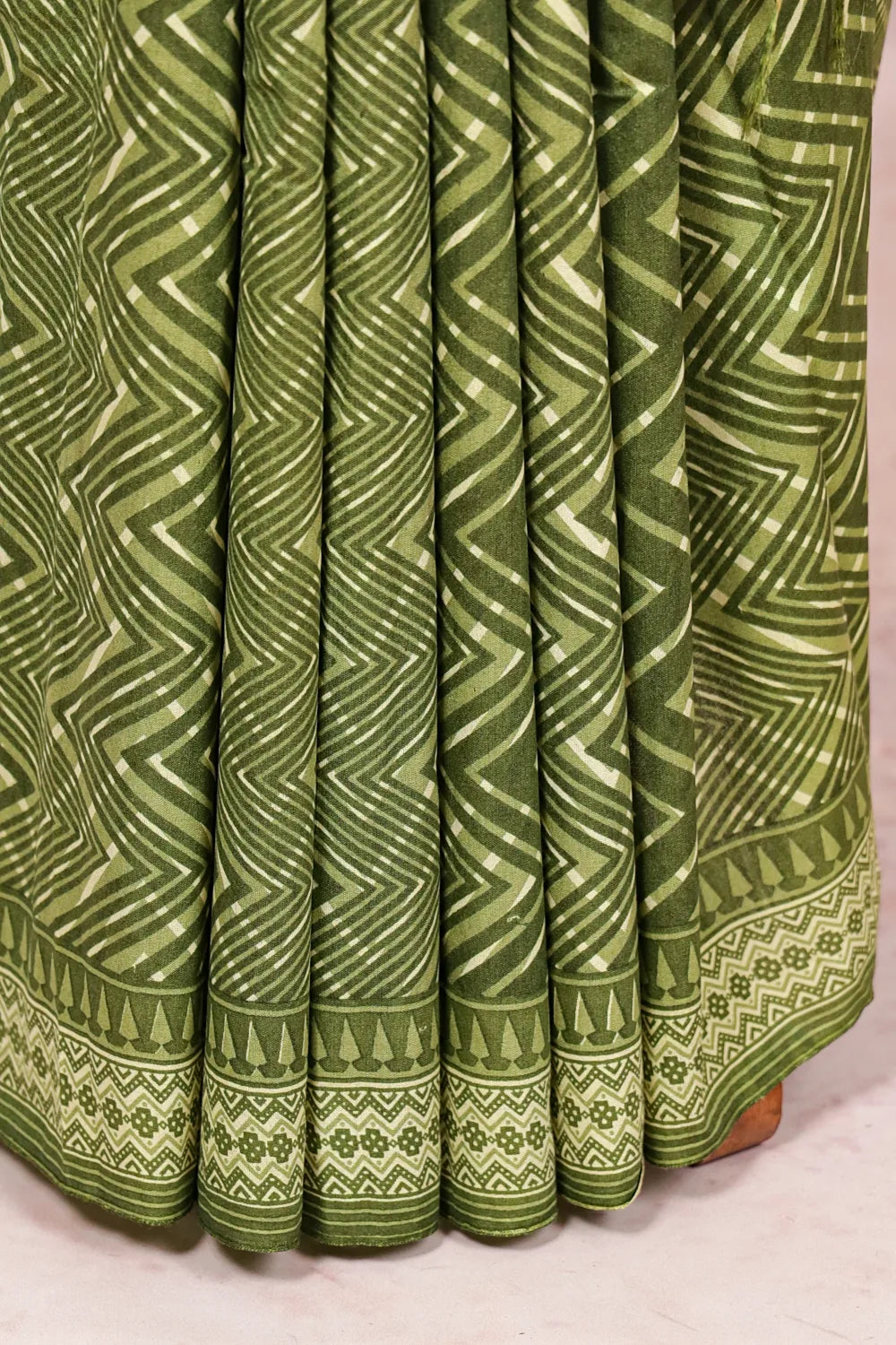 Green Cotton Saree - Seematti