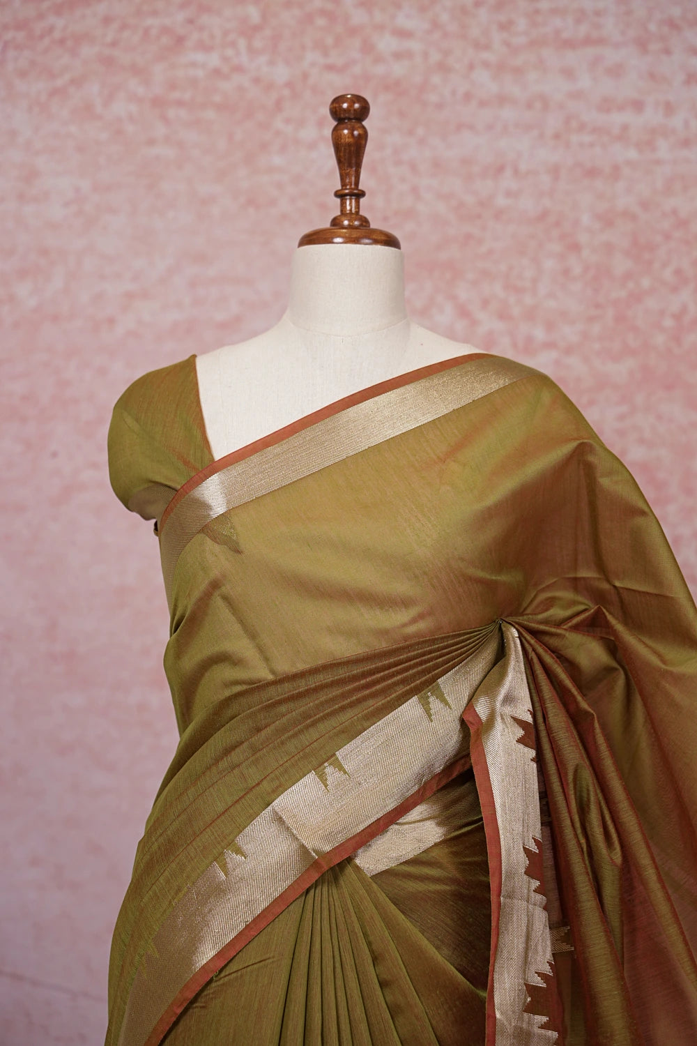 Green Cotton Silk Saree